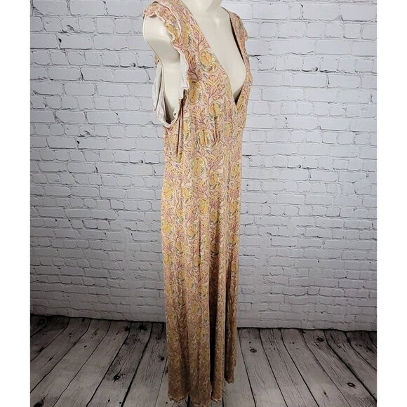 Anthropologie Multicolor Print Boho Stretch Short Sleeve Jumpsuit Jumper Medium - Picture 11 of 12